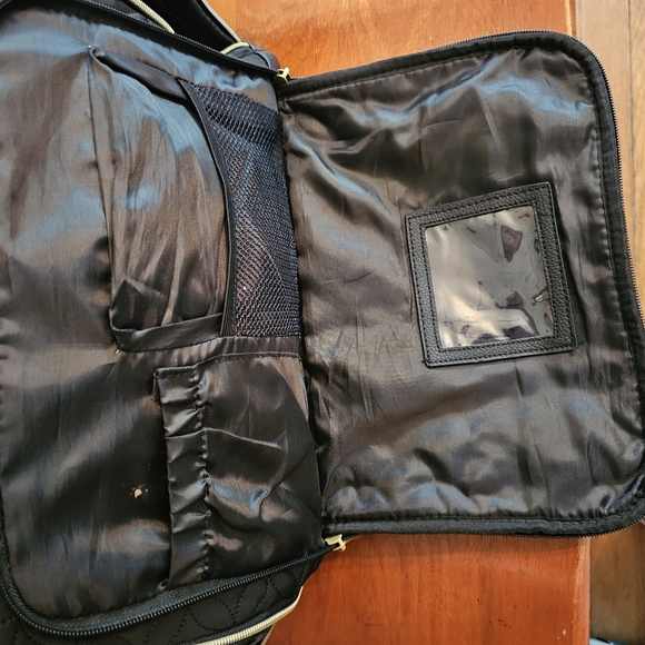 BananaFish Black Quilted Pumping Diaper Bag Gold Toned Hardware - Picture 7 of 15